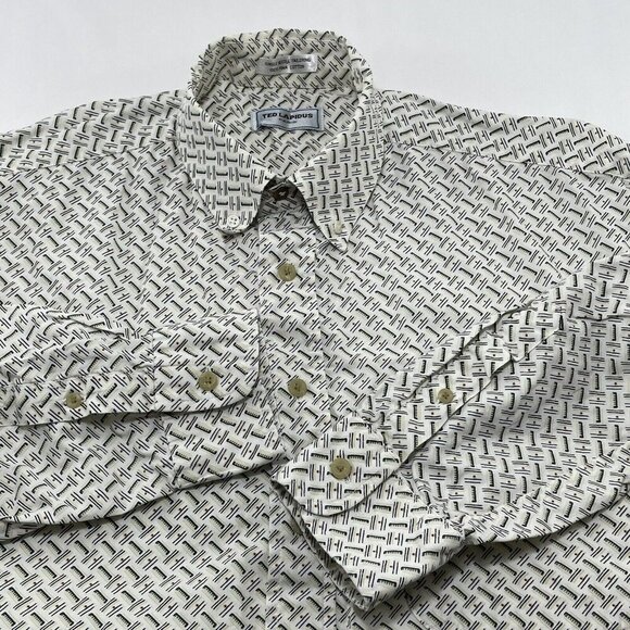 Ted Lapidus Button Dress Shirt Designer Men Size L Casual Workwear Preppy Modern - Picture 3 of 10